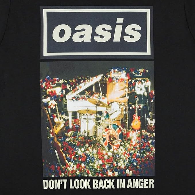 Oasis Dont Look Back in Anger Single Cover T Shirt, Black, Medium